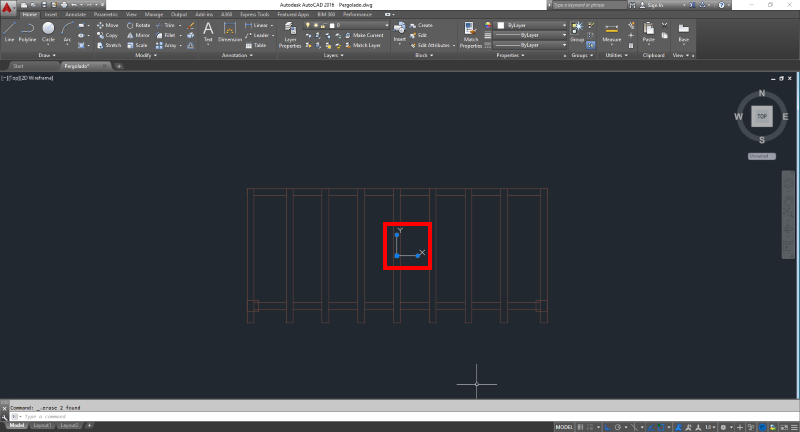  Moviendo el origen al centro del objeto en el CAD