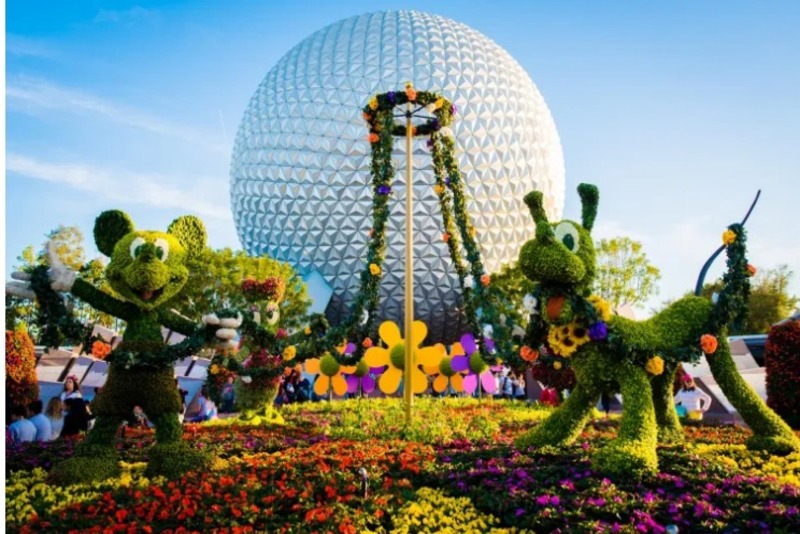  Festival Flower & Garden en el parque Epcot de Disney, con muchas flores y jardines especiales para celebrar la primavera en los Estados Unidos anualmente