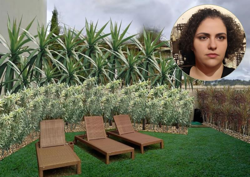 Michelle Gerônimo y el proyecto que el administrador y paisajista nos presentó durante la entrevista. Michelle Gerônimo y el proyecto que el administrador y paisajista nos presentó durante la entrevista.