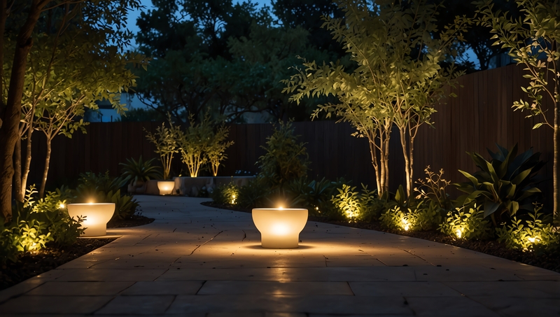 Jardín con proyecto de iluminación