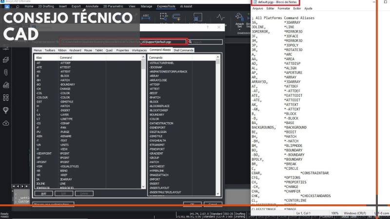 CAD: Cómo cambiar las teclas de acceso rápido utilizando el archivo .PGP
