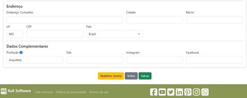 Página de información personal Página de información personal