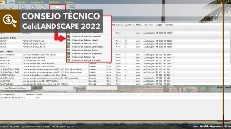 CalcLANDSCAPE 2022: Creación de informes y presupuestos profesionales