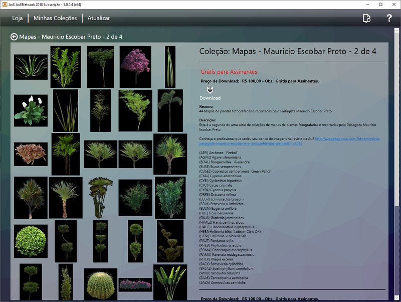 Segunda Colección de Mapas de Plantas por el Paisajista Maurício Escobar