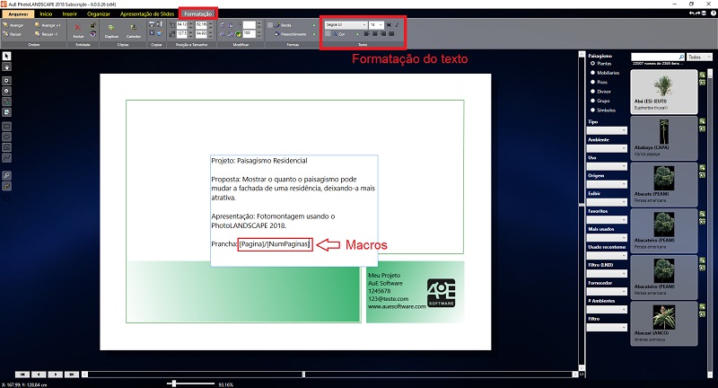 Introducir información del proyecto